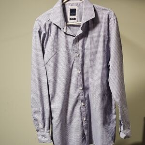 ⭐ Daniel Hechter Navy & White Checkered Shirt Size 17 – Smart Casual Style